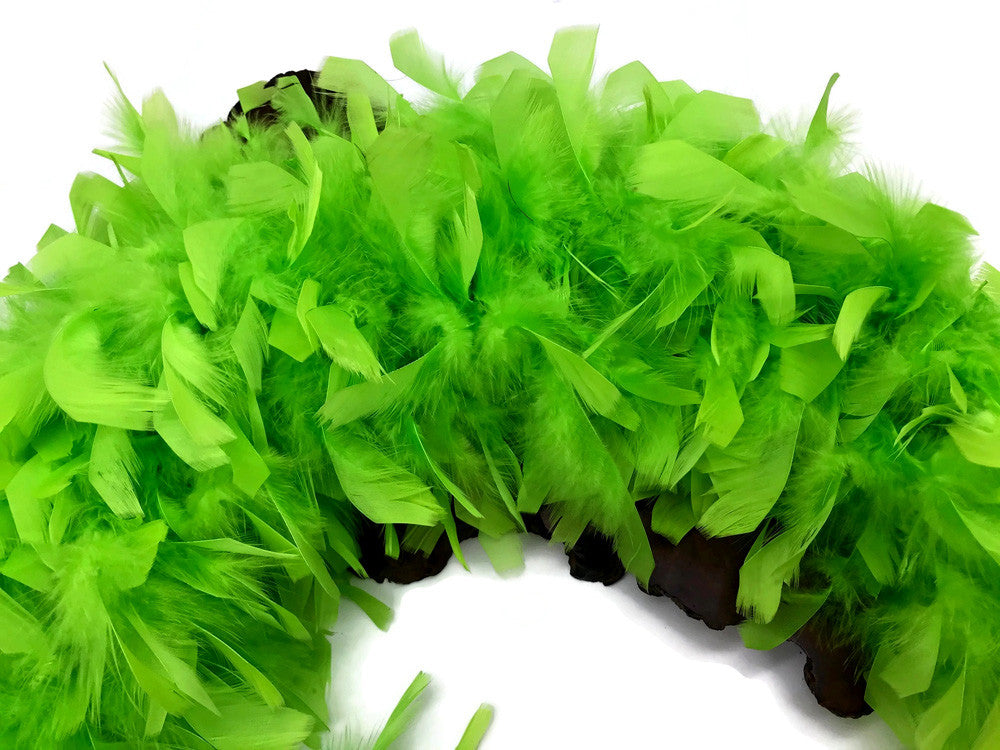 2 Yards - Lime Green Heavy Weight Chandelle Feather Boa | 80 Gram