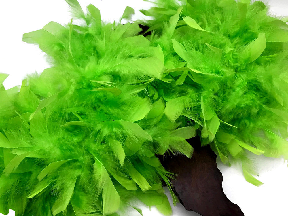 2 Yards - Lime Green Heavy Weight Chandelle Feather Boa | 80 Gram