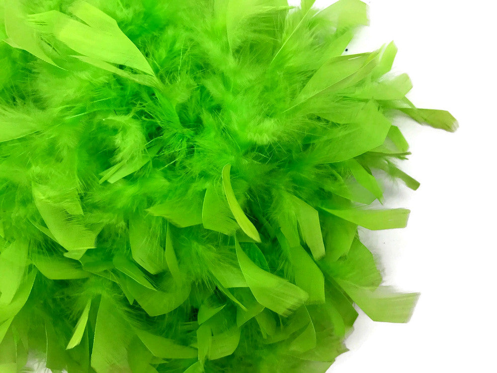 2 Yards - Lime Green Heavy Weight Chandelle Feather Boa | 80 Gram