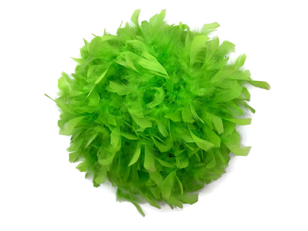 2 Yards - Lime Green Heavy Weight Chandelle Feather Boa | 80 Gram