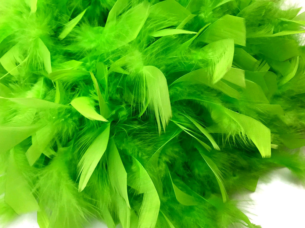 2 Yards - Lime Green Heavy Weight Chandelle Feather Boa | 80 Gram