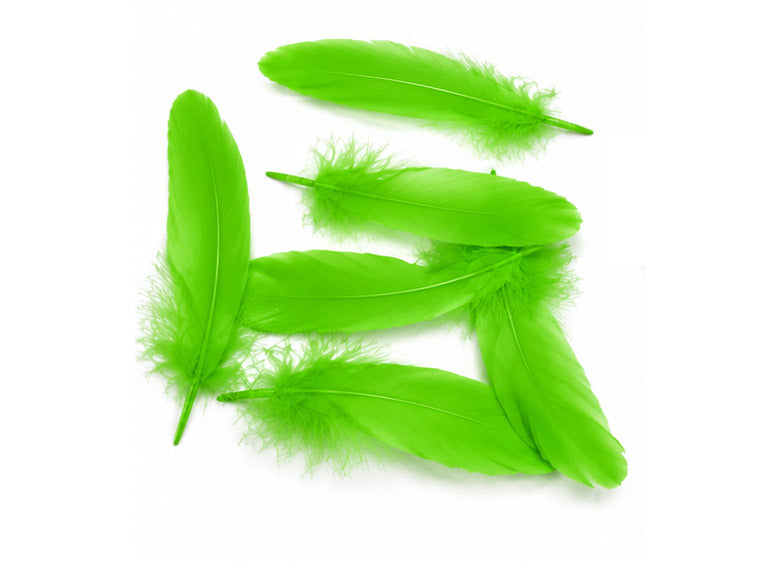 1 Pack - Lime Green Goose Satinettes Pallet Soft Wing Quill Loose Feathers - 0.3 Oz