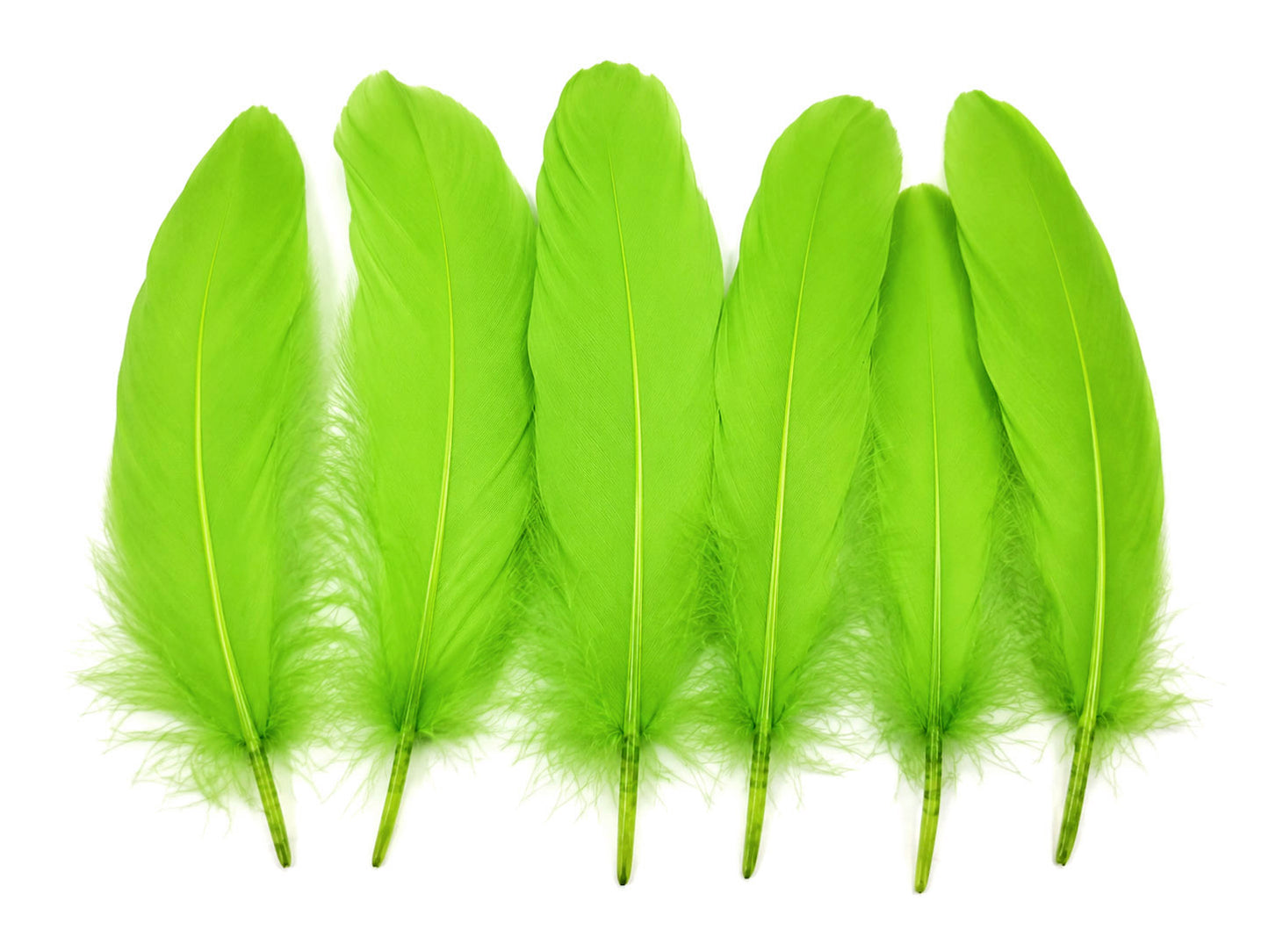 1 Pack - Lime Green Goose Satinettes Pallet Soft Wing Quill Loose Feathers - 0.3 Oz