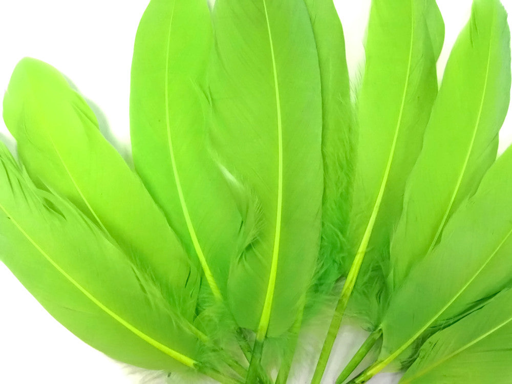 1 Pack - Lime Green Goose Satinettes Loose Feathers 0.3 Oz.