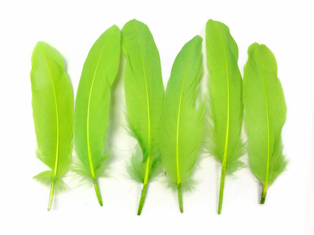 1/4 Lb - Lime Green Goose Satinettes Wholesale Loose Feathers (Bulk)