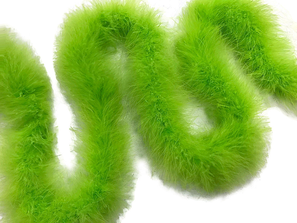 2 Yards - Lime Green Turkey Medium Weight Marabou Feather Boa 25 Gram