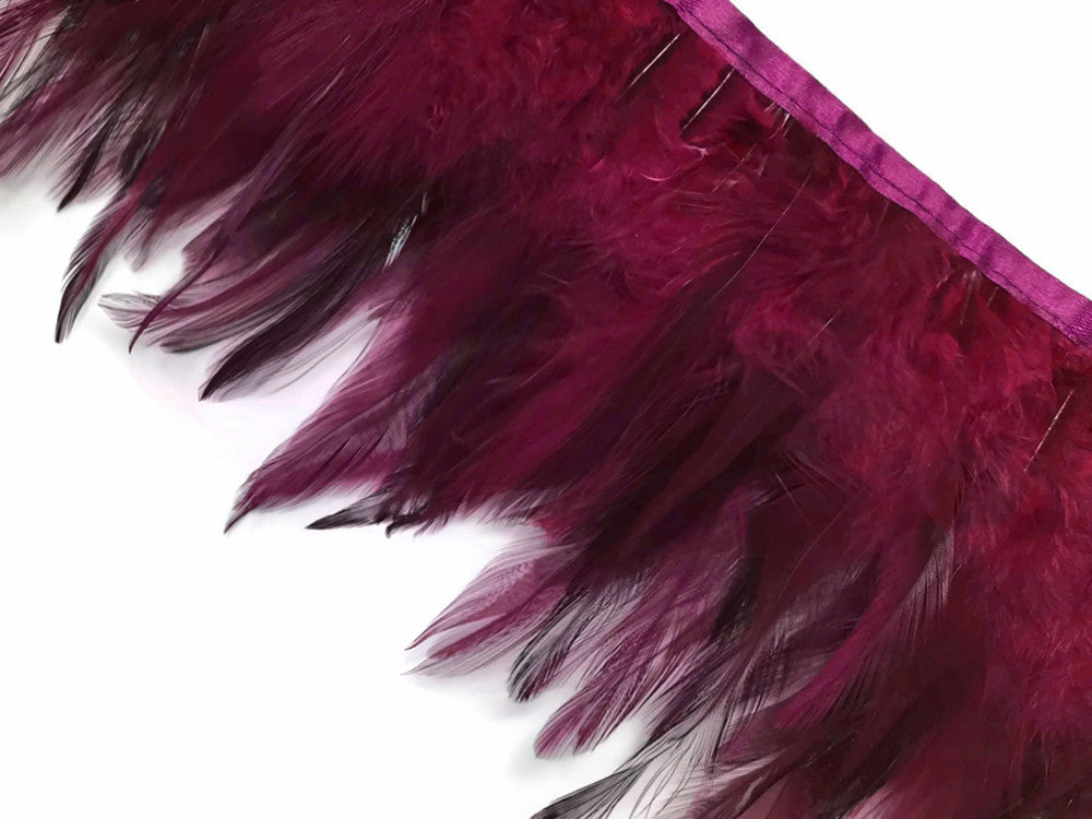 1 Yard - Magenta Rooster Neck Hackle Saddle Feather Wholesale Trim