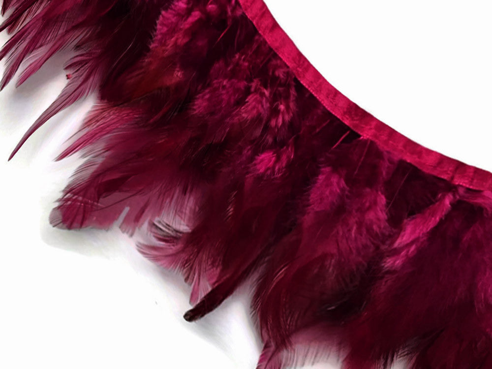 1 Yard - Magenta Rooster Neck Hackle Saddle Feather Wholesale Trim