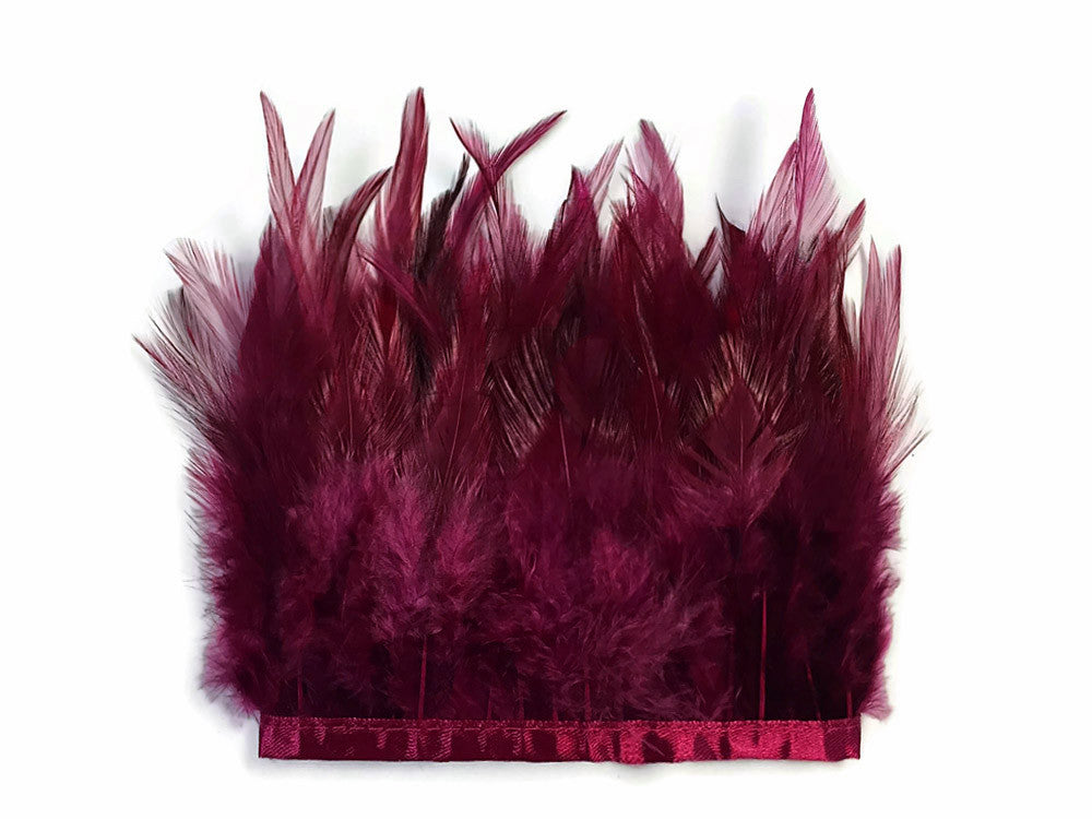 1 Yard - Magenta Rooster Neck Hackle Saddle Feather Wholesale Trim