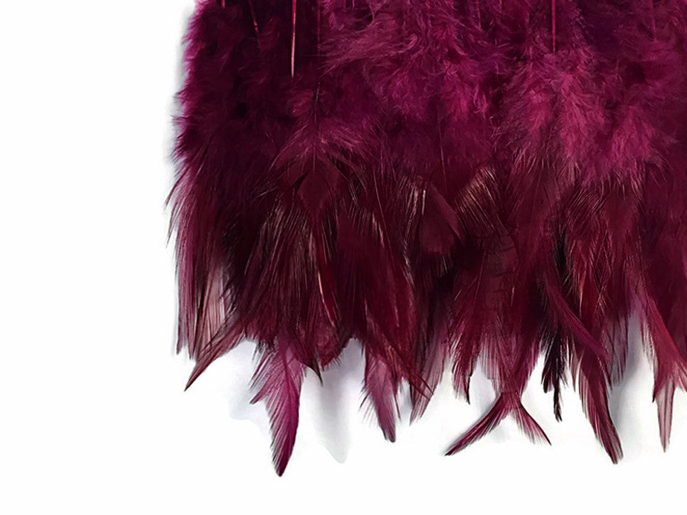 1 Yard - Magenta Rooster Neck Hackle Saddle Feather Wholesale Trim