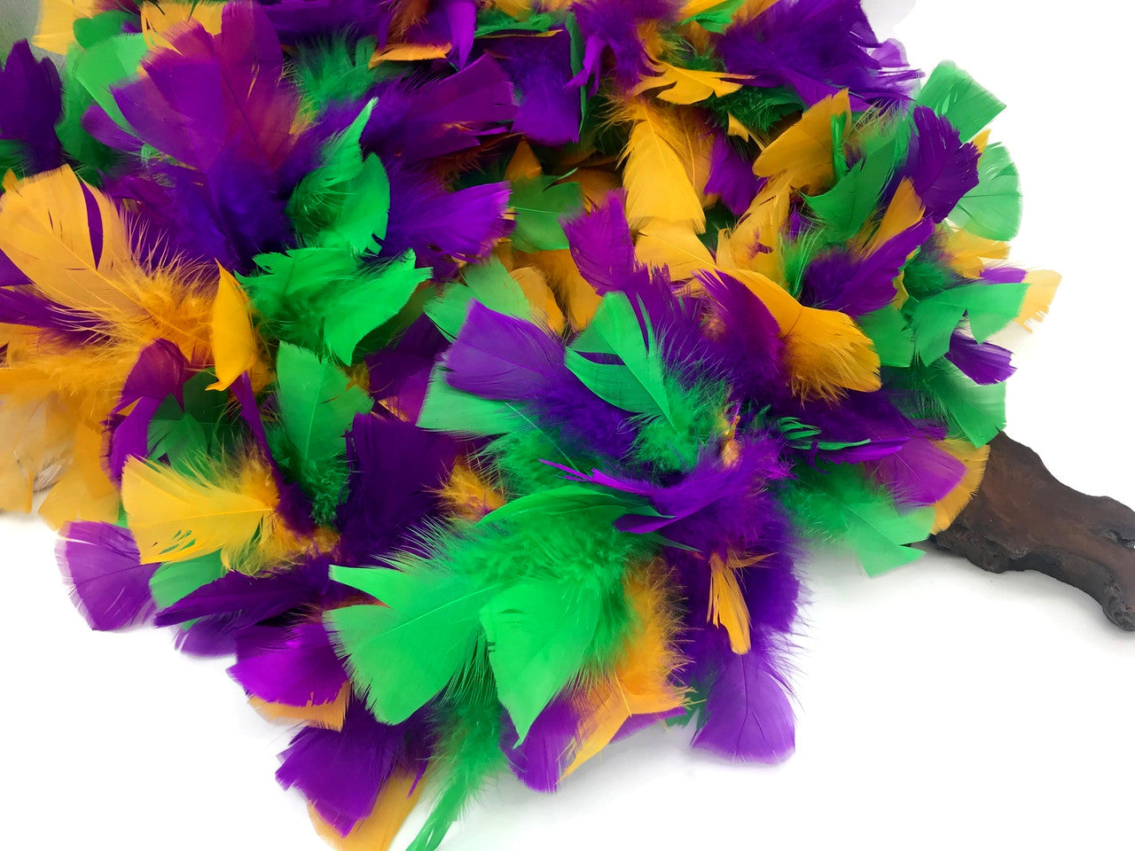 2 Yards - Mardi Gras Heavy Weight Turkey Flat Feather Boa, 150 Gram