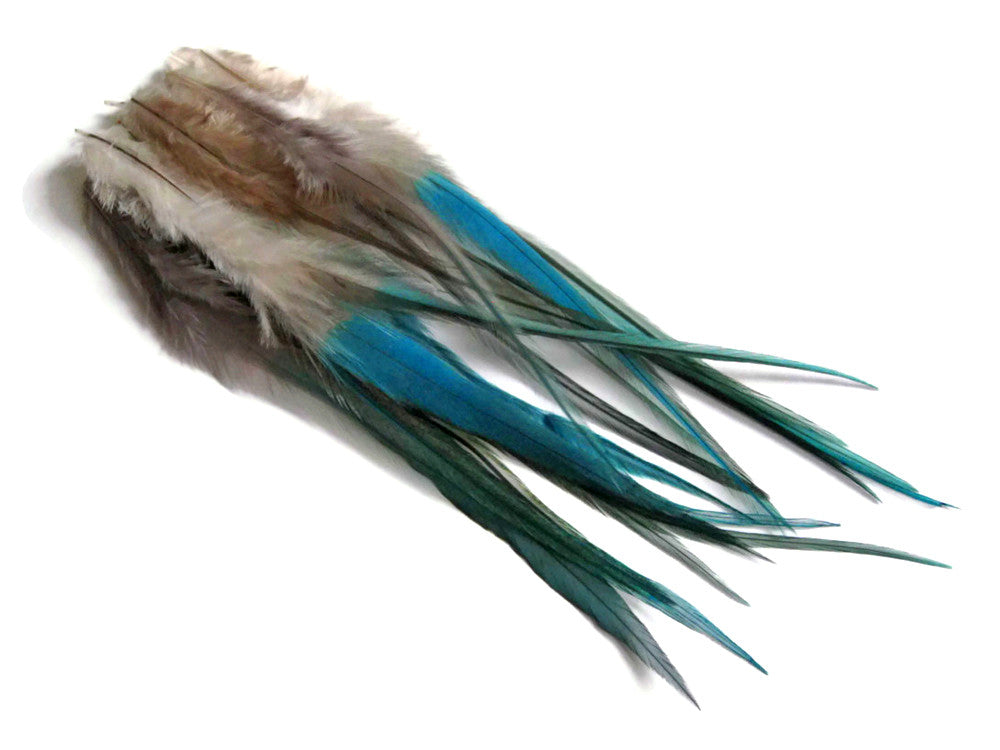 1 Dozen - Medium Twilight Blendz Rooster Saddle Whiting Hair Extension Feathers