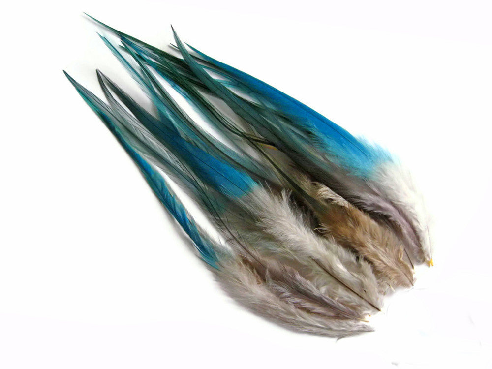 1 Dozen - Medium Twilight Blendz Rooster Saddle Whiting Hair Extension Feathers