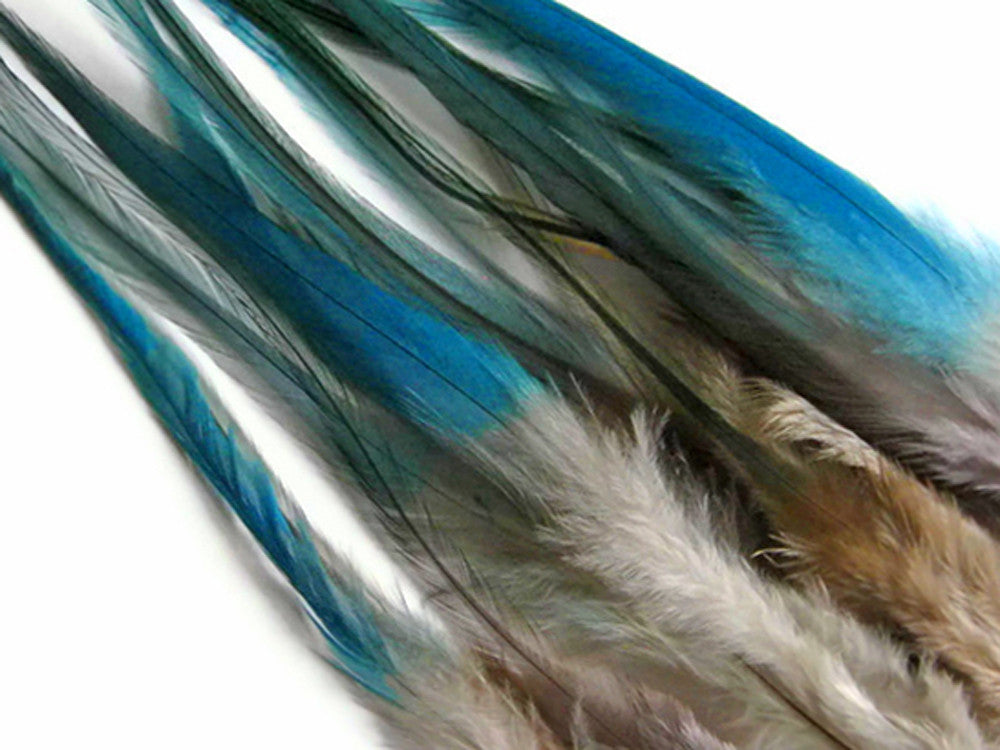 1 Dozen - Medium Twilight Blendz Rooster Saddle Whiting Hair Extension Feathers