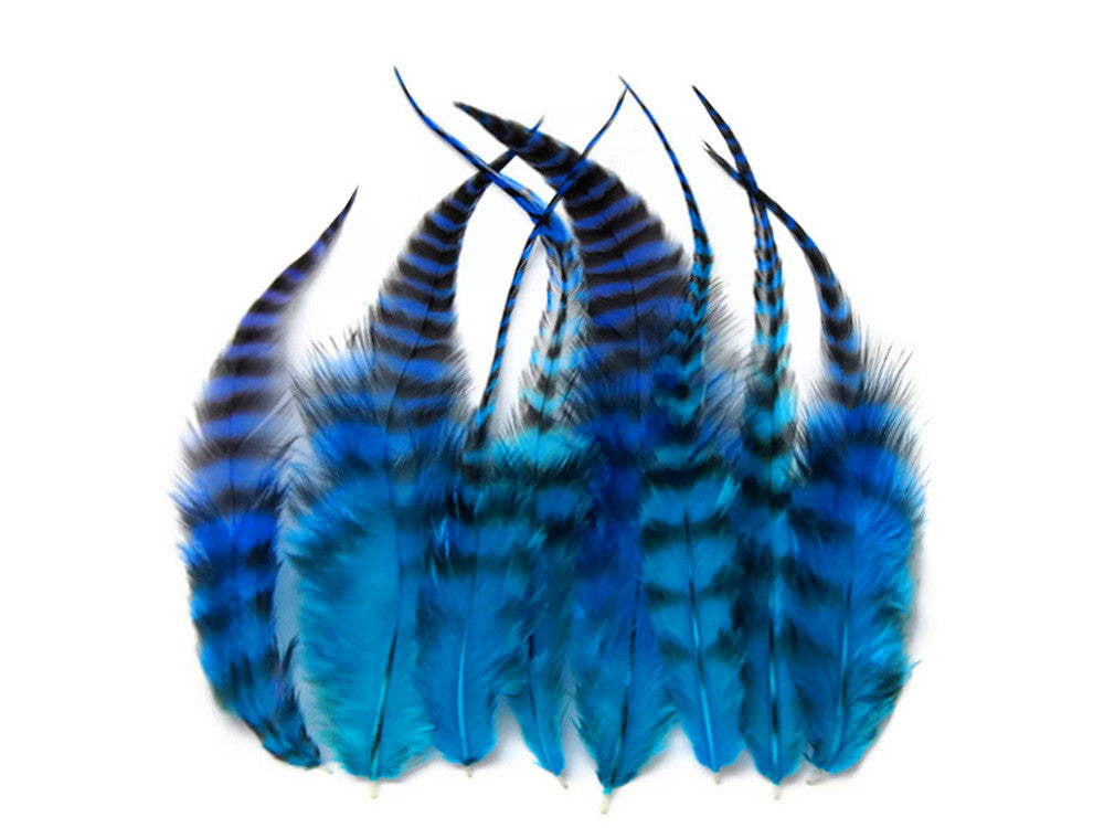 12 Pieces - Mermaid Blendz Short Whiting Farm Rooster Hair Extension Feathers 