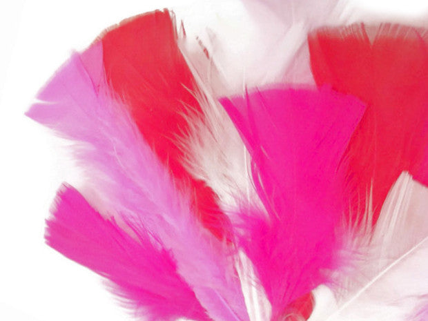 1/4 Lb - Candy Pink Turkey T-Base Wholesale Body Plumage Feathers (Bulk)