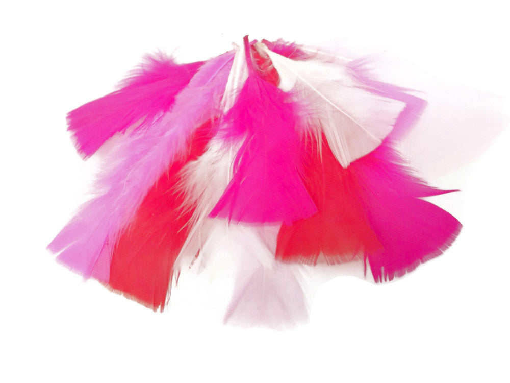 1/4 Lb - Candy Pink Turkey T-Base Wholesale Body Plumage Feathers (Bulk)
