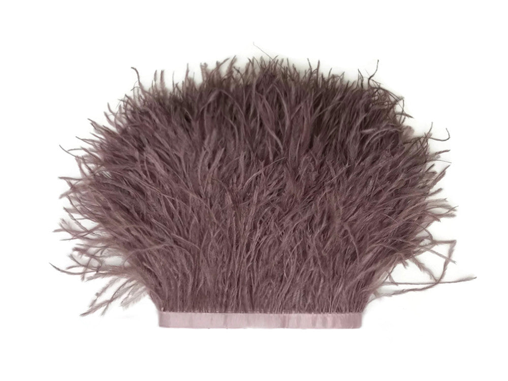 1 Yard - Mocha Ostrich Fringe Trim Wholesale Feather (Bulk)