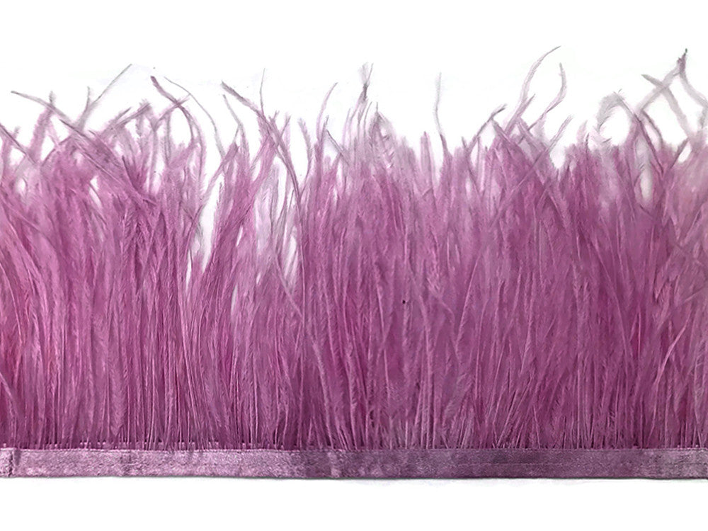 6 Inch Strip - Mauve Purple Ostrich Fringe Trim Feather