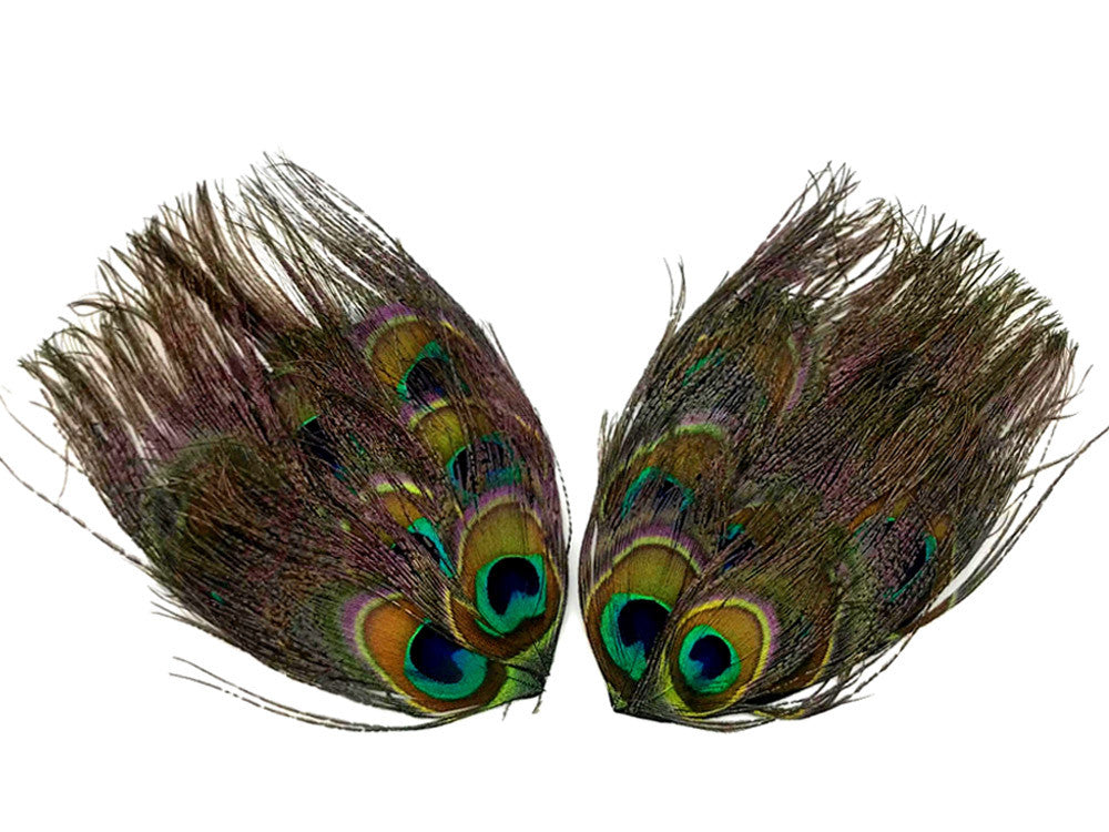 1 Piece - Natural Iridescent Green Uncut Peacock Eye Handmade Feather Pad