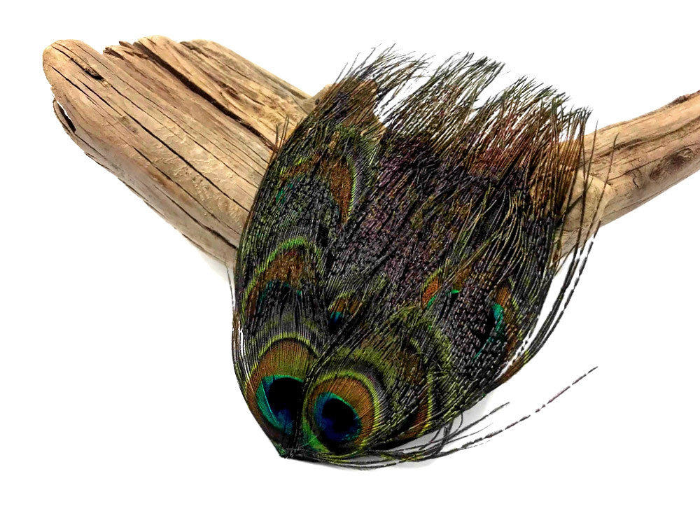 1 Piece - Natural Iridescent Green Uncut Peacock Eye Handmade Feather Pad