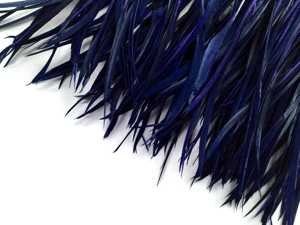 1 Yard - Navy Blue Goose Biots Stripped Wing Wholesale Feather Trim