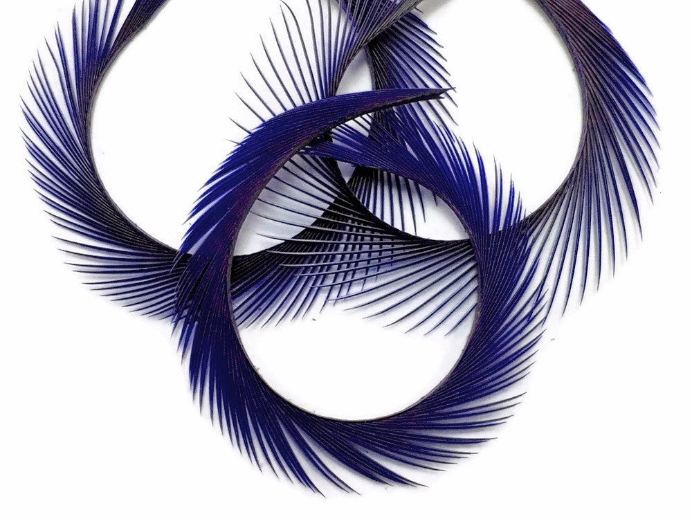 1 Yard - Navy Blue Goose Biots Stripped Wing Wholesale Feather Trim