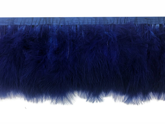 1 Yard - Navy Blue Marabou Turkey Fluff Feather Fringe Trim