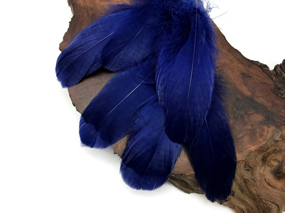 1/4 Lb - Navy Blue Goose Nagoire Wholesale Feathers (Bulk)