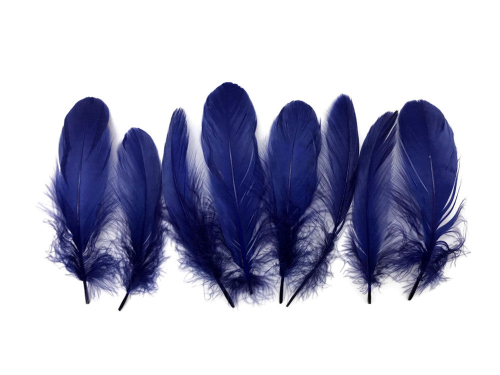 1/4 Lb - Navy Blue Goose Nagoire Wholesale Feathers (Bulk)