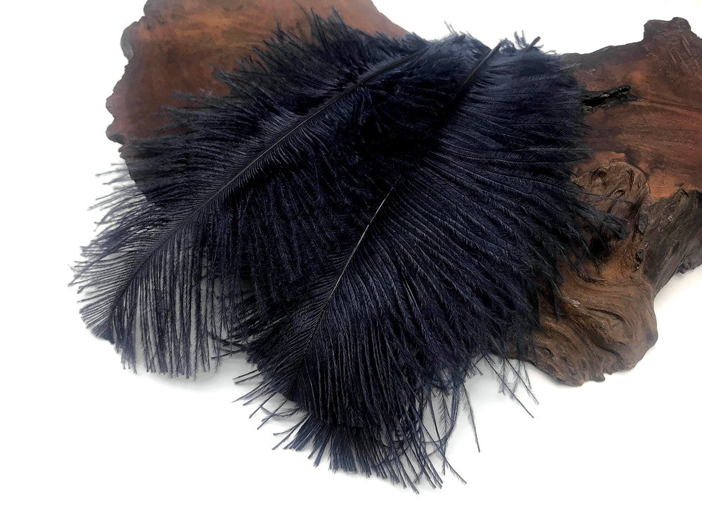 10 Pieces - 8-10" Navy Blue Ostrich Dyed Drabs Feathers