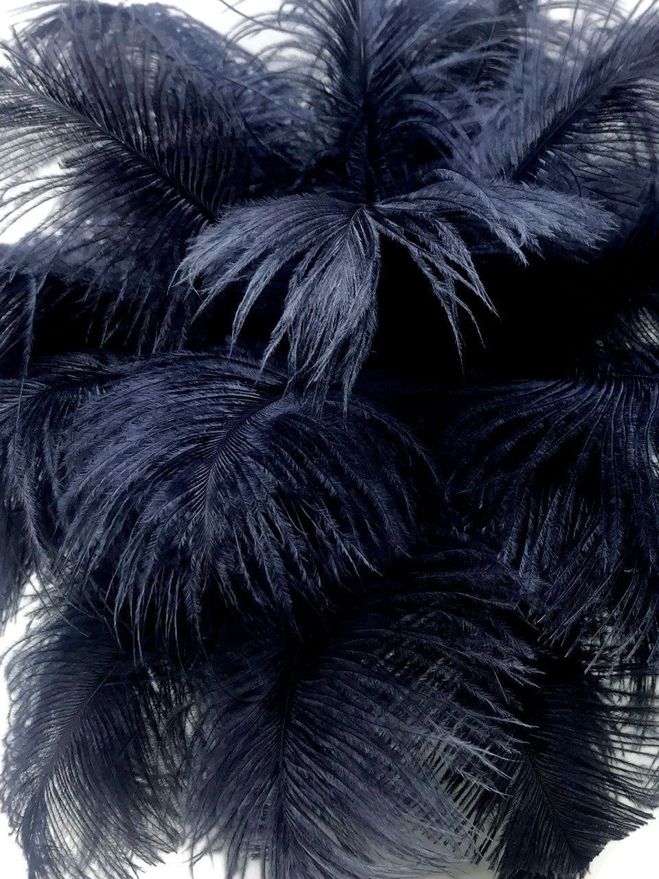 10 Pieces - 6-8" Dark Navy Ostrich Dyed Drabs Body Feathers