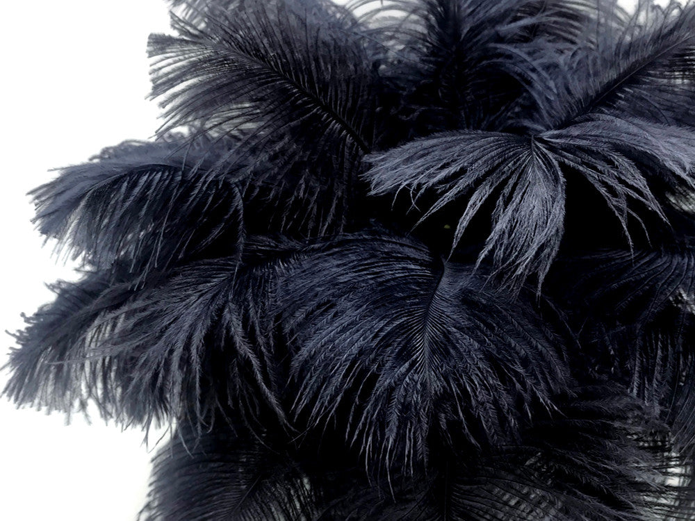 10 Pieces - 8-10" Navy Blue Ostrich Dyed Drabs Feathers