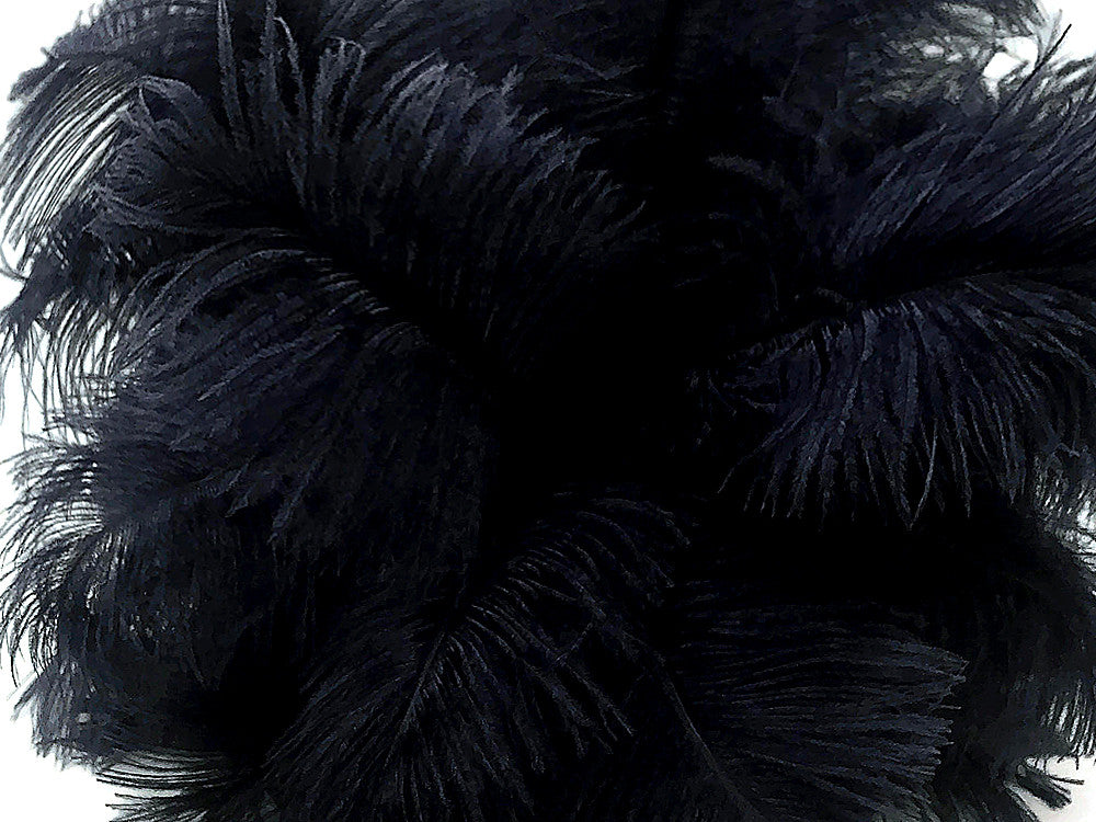 10 Pieces - 6-8" Dark Navy Ostrich Dyed Drabs Body Feathers