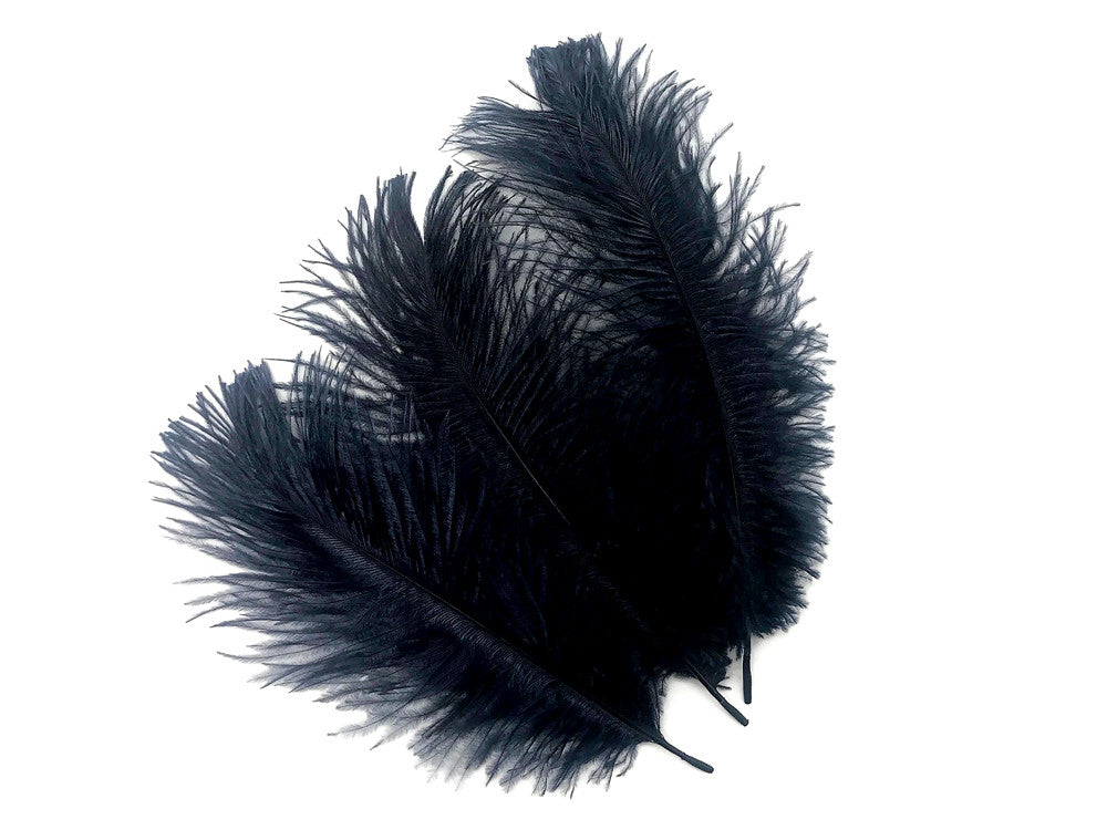 10 Pieces - 6-8" Dark Navy Ostrich Dyed Drabs Body Feathers