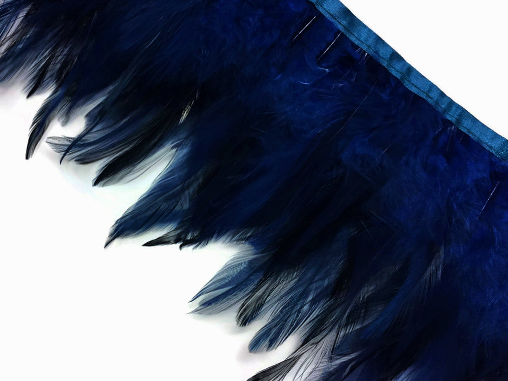 1 Yard - Navy Blue Rooster Neck Hackle Saddle Feather Wholesale Trim