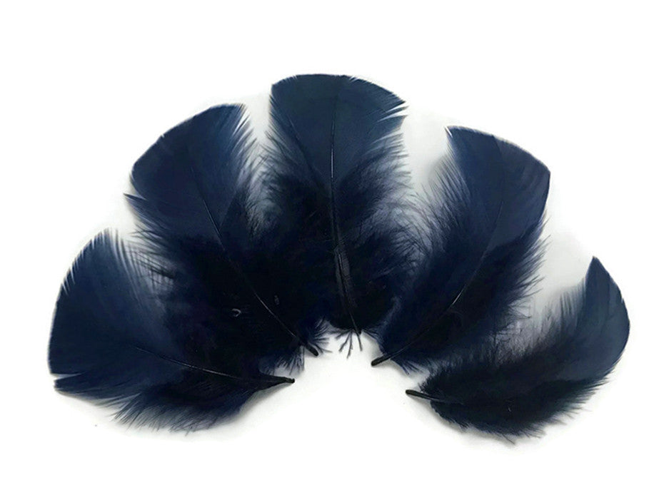 1/4 Lb - Navy Blue Turkey T-Base Wholesale Body Plumage Feathers (Bulk)