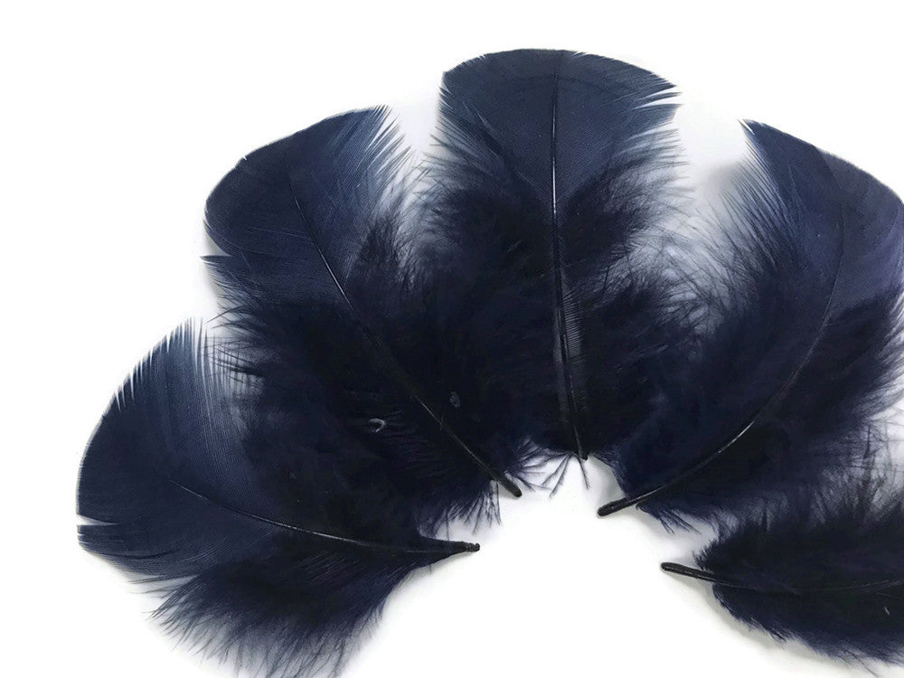 1/4 Lb - Navy Blue Turkey T-Base Wholesale Body Plumage Feathers (Bulk)