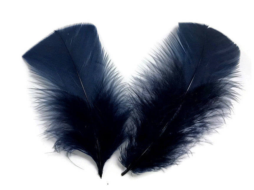 1/4 Lb - Navy Blue Turkey T-Base Wholesale Body Plumage Feathers (Bulk)