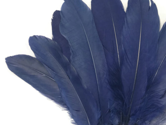 1/4 Lb - Navy Blue Goose Satinettes Wholesale Loose Feathers (Bulk)