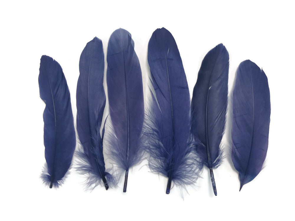 1/4 Lb - Navy Blue Goose Satinettes Wholesale Loose Feathers (Bulk)