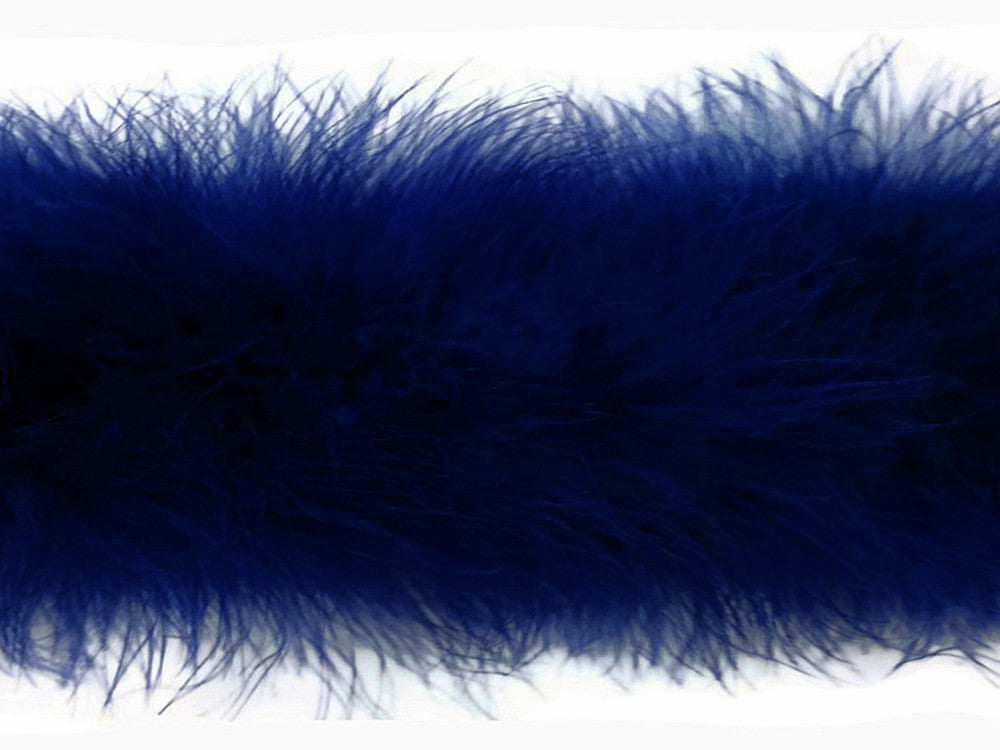 2 Yards - Navy Blue Turkey Medium Weight Marabou Feather Boa 25 Gram