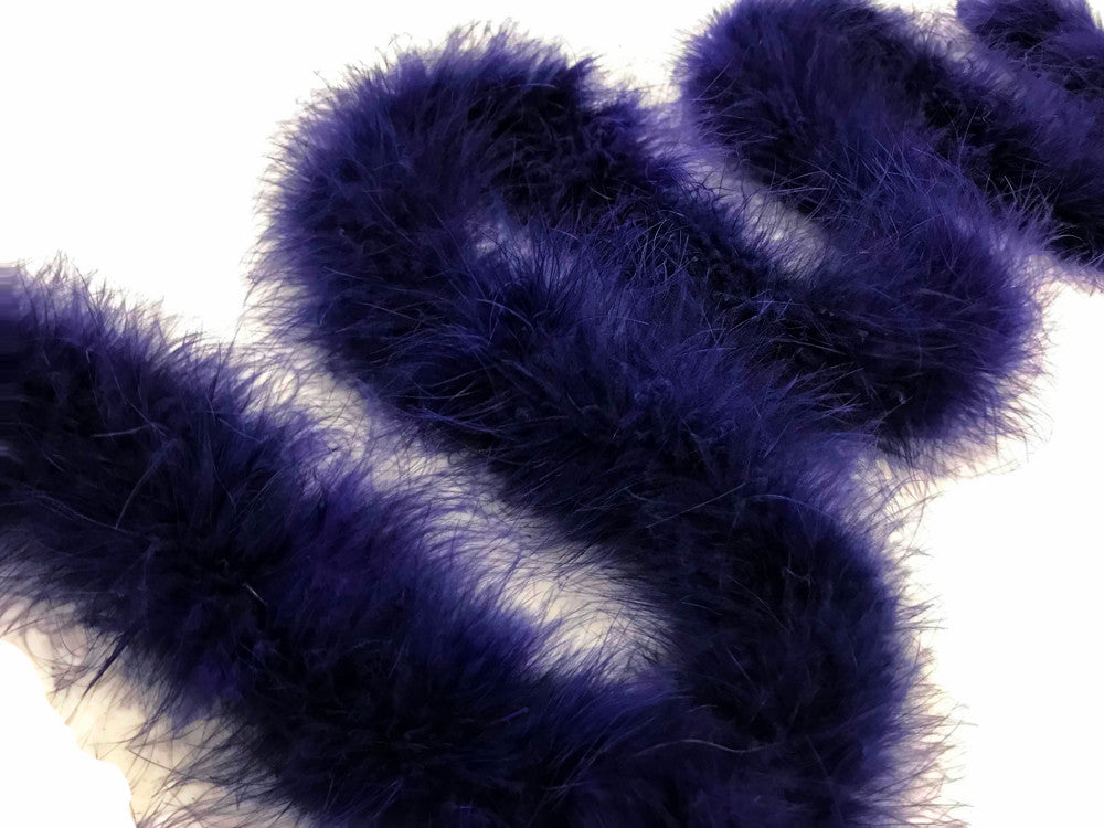 2 Yards - Navy Blue Turkey Medium Weight Marabou Feather Boa 25 Gram