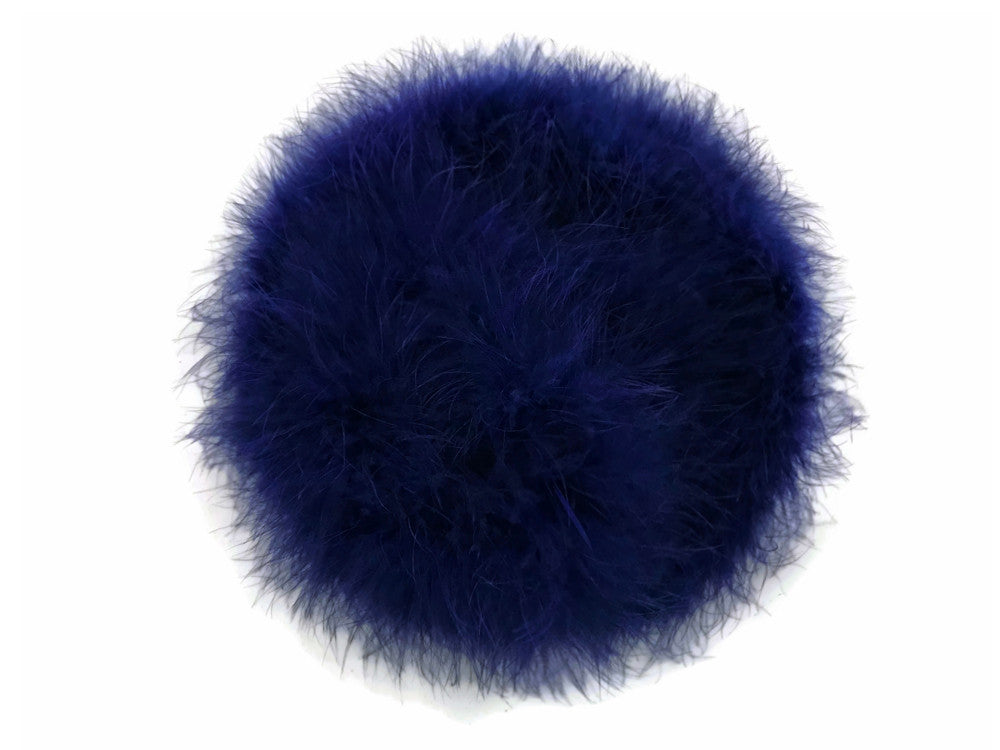 2 Yards - Navy Blue Turkey Medium Weight Marabou Feather Boa 25 Gram