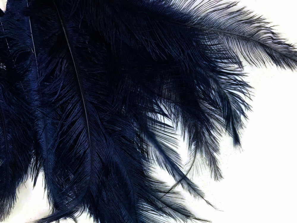 20 Pieces - Navy Blue Mini Spads Ostrich Chick Body Feathers