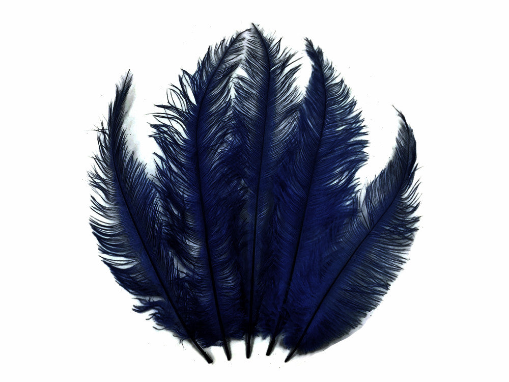 20 Pieces - Navy Blue Mini Spads Ostrich Chick Body Feathers