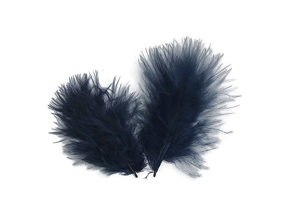 1/4 Lb - Navy Blue Turkey Marabou Short Down Fluffy Loose Wholesale Feathers (Bulk)