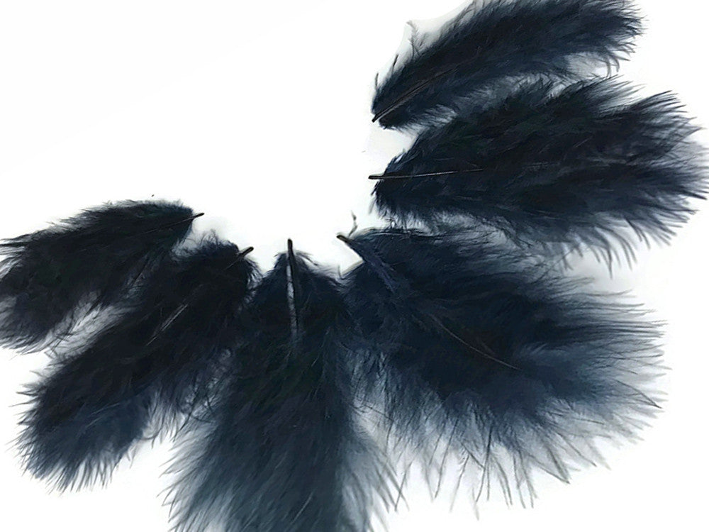 1/4 Lb - Navy Blue Turkey Marabou Short Down Fluffy Loose Wholesale Feathers (Bulk)