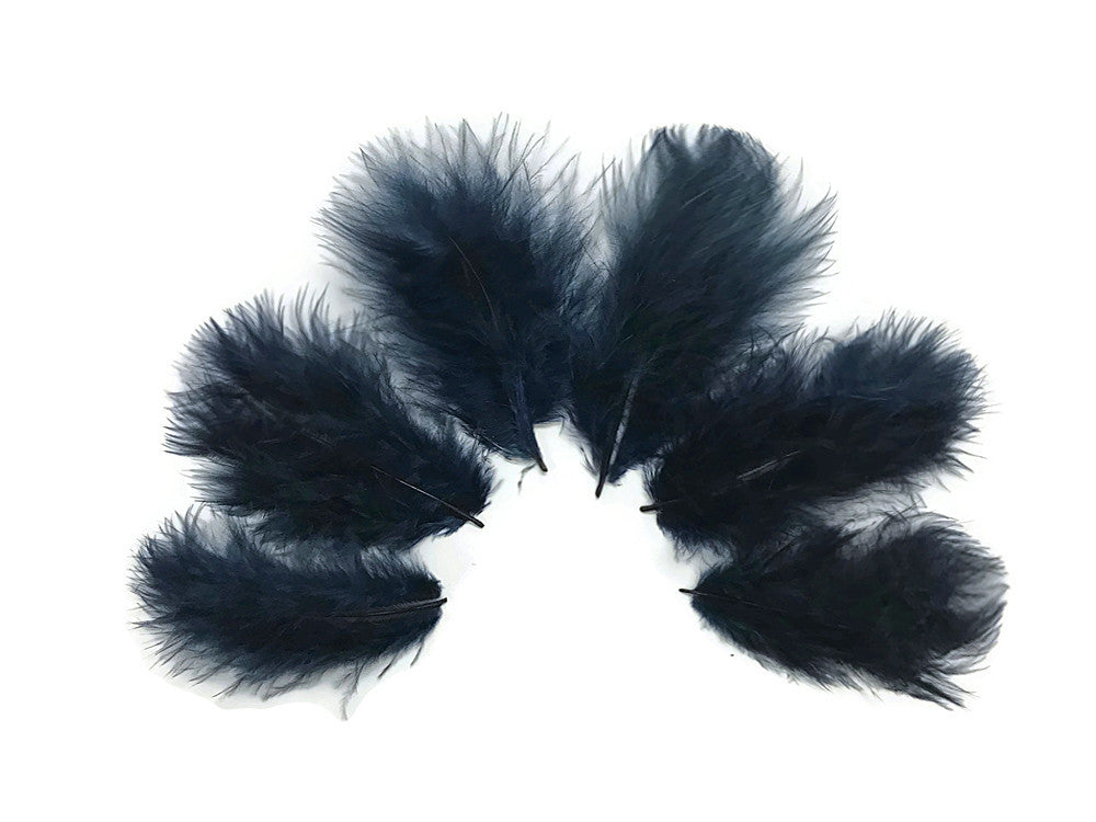 1/4 Lb - Navy Blue Turkey Marabou Short Down Fluffy Loose Wholesale Feathers (Bulk)