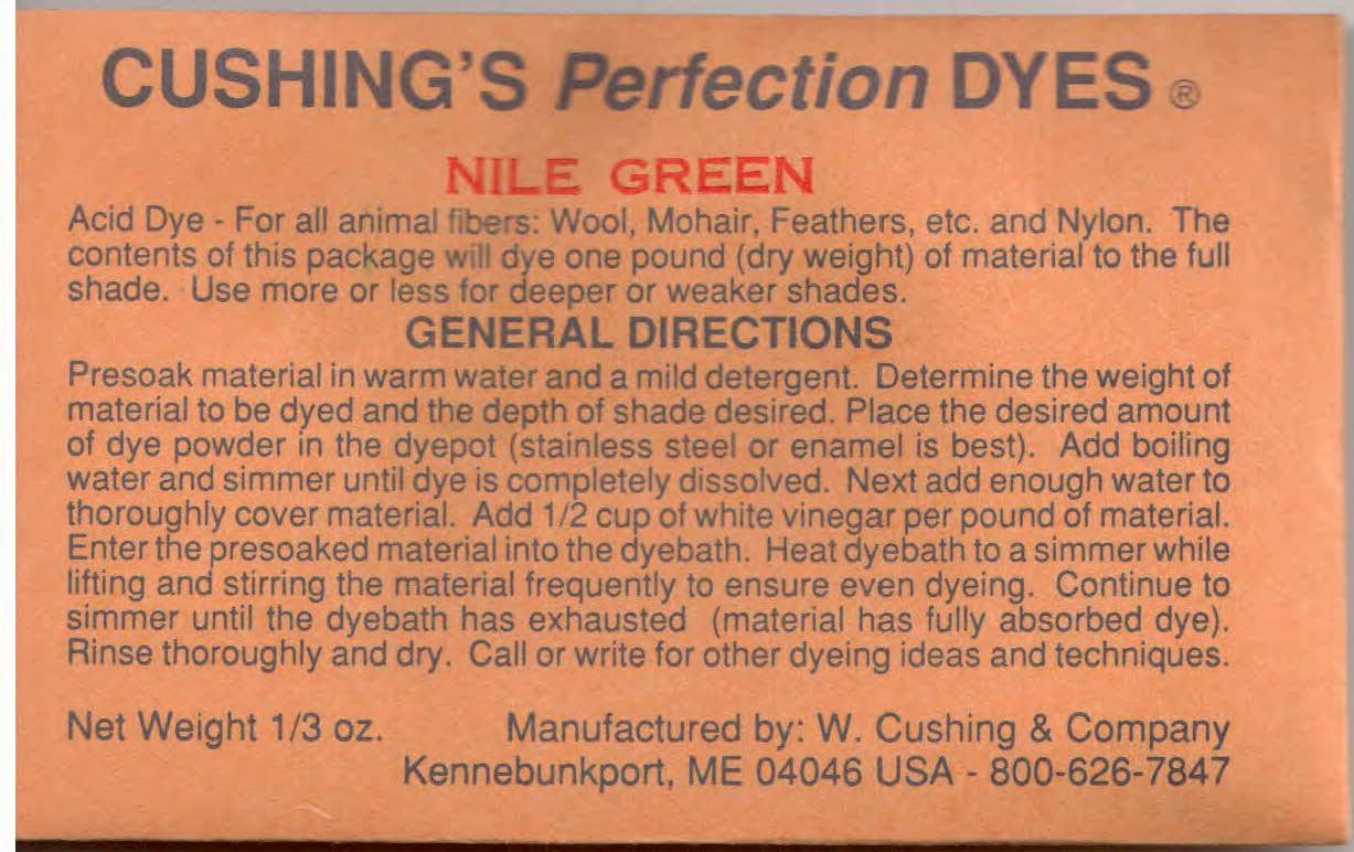 Nile Green Cushing Acid Dye